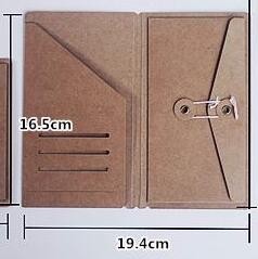 Traveler's Notebook Kraft Paper Pocker Business Card Holder Standard & Passport Style File Folder With String